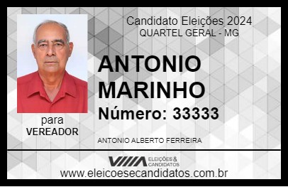 Candidato ANTONIO MARINHO 2024 - QUARTEL GERAL - Eleições