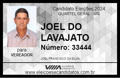 Candidato JOEL DO LAVAJATO 2024 - QUARTEL GERAL - Eleições