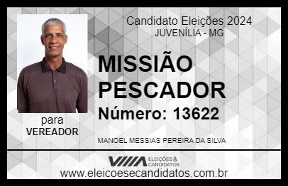 Candidato MISSIÃO PESCADOR 2024 - JUVENÍLIA - Eleições