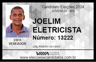 Candidato JOELIM ELETRICISTA 2024 - JUVENÍLIA - Eleições