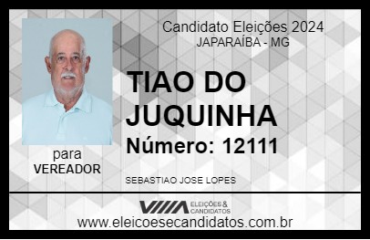 Candidato TIAO DO JUQUINHA 2024 - JAPARAÍBA - Eleições