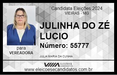 Candidato JULINHA DO ZÉ LUCIO 2024 - VIEIRAS - Eleições