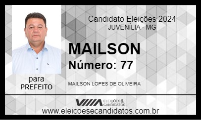 Candidato MAILSON 2024 - JUVENÍLIA - Eleições