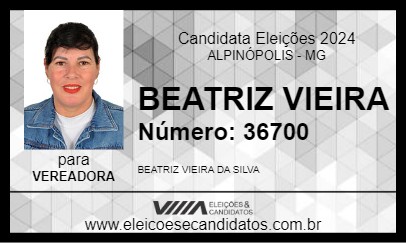 Candidato BEATRIZ VIEIRA 2024 - ALPINÓPOLIS - Eleições