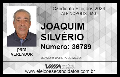 Candidato JOAQUIM SILVÉRIO 2024 - ALPINÓPOLIS - Eleições