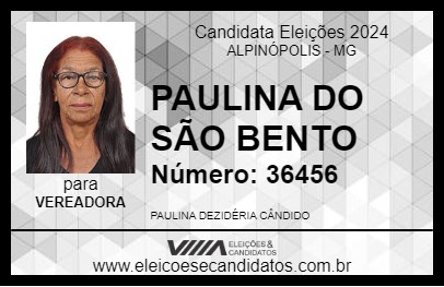 Candidato PAULINA DO SÃO BENTO 2024 - ALPINÓPOLIS - Eleições