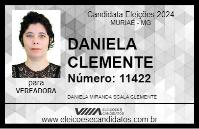 Candidato DANIELA CLEMENTE 2024 - MURIAÉ - Eleições