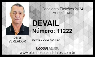 Candidato DEVAIL 2024 - MURIAÉ - Eleições