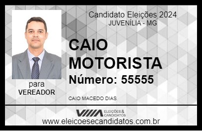 Candidato CAIO MOTORISTA 2024 - JUVENÍLIA - Eleições