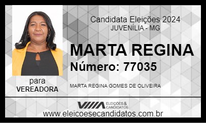 Candidato MARTA REGINA 2024 - JUVENÍLIA - Eleições