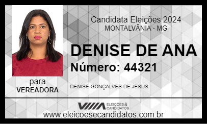 Candidato DENISE DE ANA 2024 - MONTALVÂNIA - Eleições