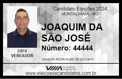 Candidato JOAQUIM DA SÃO JOSÉ 2024 - MONTALVÂNIA - Eleições