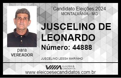 Candidato JUSCELINO DE LEONARDO 2024 - MONTALVÂNIA - Eleições