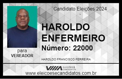 Candidato HAROLDO ENFERMEIRO 2024 - MURIAÉ - Eleições