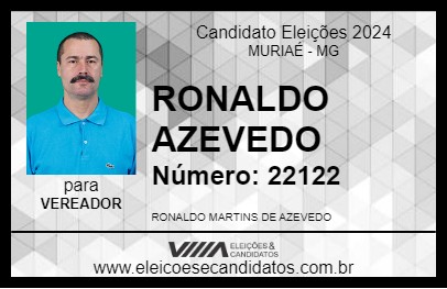 Candidato RONALDO AZEVEDO 2024 - MURIAÉ - Eleições