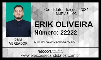 Candidato ERIK OLIVEIRA 2024 - MURIAÉ - Eleições