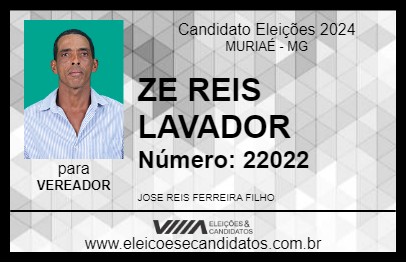 Candidato ZE REIS LAVADOR 2024 - MURIAÉ - Eleições