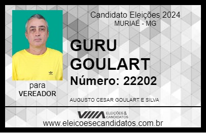 Candidato GURU GOULART 2024 - MURIAÉ - Eleições