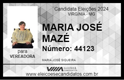 Candidato MARIA JOSÉ MAZÉ 2024 - VIRGÍNIA - Eleições