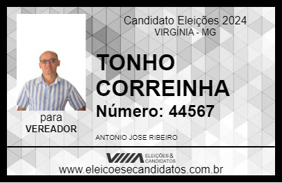 Candidato TONHO CORREINHA 2024 - VIRGÍNIA - Eleições