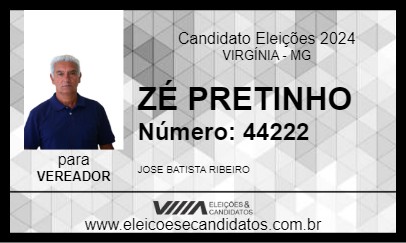 Candidato ZÉ PRETINHO 2024 - VIRGÍNIA - Eleições