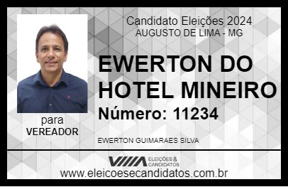 Candidato EWERTON DO HOTEL MINEIRO 2024 - AUGUSTO DE LIMA - Eleições