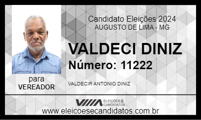 Candidato VALDECI DINIZ 2024 - AUGUSTO DE LIMA - Eleições