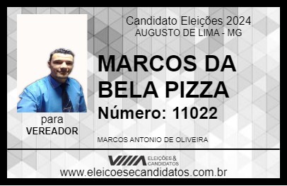 Candidato MARCOS DA BELA PIZZA 2024 - AUGUSTO DE LIMA - Eleições