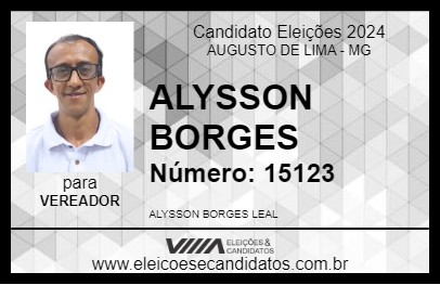 Candidato ALYSSON BORGES 2024 - AUGUSTO DE LIMA - Eleições