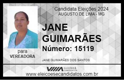 Candidato JANE GUIMARÃES 2024 - AUGUSTO DE LIMA - Eleições