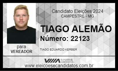 Candidato TIAGO ALEMÃO 2024 - CAMPESTRE - Eleições