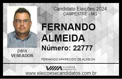 Candidato FERNANDO ALMEIDA 2024 - CAMPESTRE - Eleições