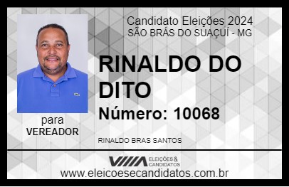 Candidato RINALDO DO DITO 2024 - SÃO BRÁS DO SUAÇUÍ - Eleições