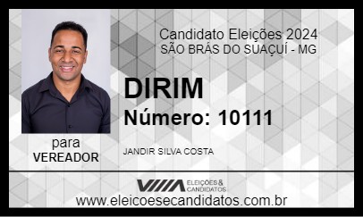 Candidato DIRIM 2024 - SÃO BRÁS DO SUAÇUÍ - Eleições