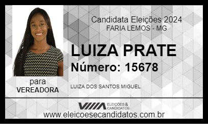 Candidato LUIZA PRATE 2024 - FARIA LEMOS - Eleições