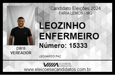 Candidato LEOZINHO ENFERMEIRO 2024 - FARIA LEMOS - Eleições