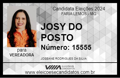 Candidato JOSY DO POSTO 2024 - FARIA LEMOS - Eleições