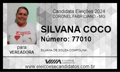 Candidato SILVANA  ZÉ DO COCO 2024 - CORONEL FABRICIANO - Eleições