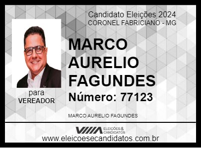 Candidato MARCO AURELIO FAGUNDES 2024 - CORONEL FABRICIANO - Eleições