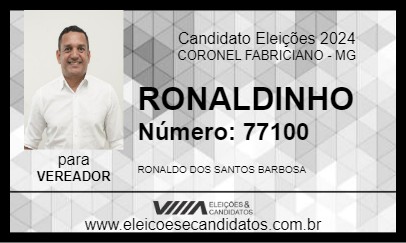 Candidato RONALDINHO 2024 - CORONEL FABRICIANO - Eleições