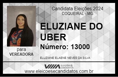 Candidato ELUZIANE DO UBER 2024 - COQUEIRAL - Eleições