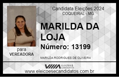 Candidato MARILDA DA LOJA 2024 - COQUEIRAL - Eleições