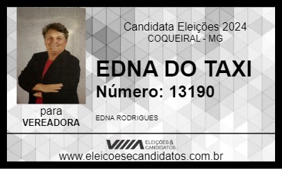 Candidato EDNA DO TAXI 2024 - COQUEIRAL - Eleições