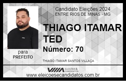 Candidato THIAGO ITAMAR TED 2024 - ENTRE RIOS DE MINAS - Eleições