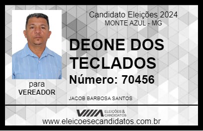 Candidato DEONE DOS TECLADOS 2024 - MONTE AZUL - Eleições