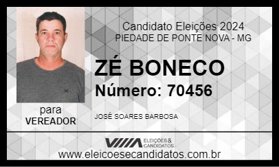 Candidato ZÉ BONECO 2024 - PIEDADE DE PONTE NOVA - Eleições