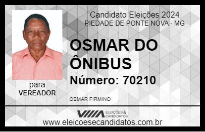 Candidato OSMAR DO ÔNIBUS 2024 - PIEDADE DE PONTE NOVA - Eleições