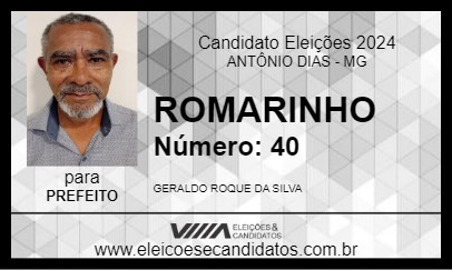 Candidato ROMARINHO 2024 - ANTÔNIO DIAS - Eleições