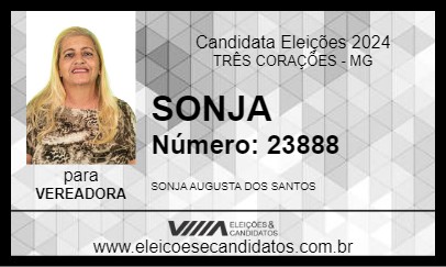 Candidato SONJA 2024 - TRÊS CORAÇÕES - Eleições