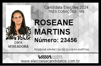 Candidato ROSEANE MARTINS 2024 - TRÊS CORAÇÕES - Eleições